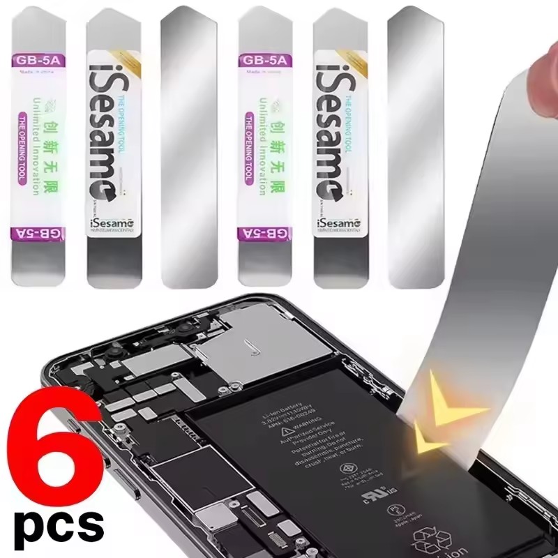 Phone Opening Tool - 1-6 個の金属製フラットソフトブレードバールこじ開け修理キット携帯電話の壊れた画面の接着剤除去バッテリー開口ツール用