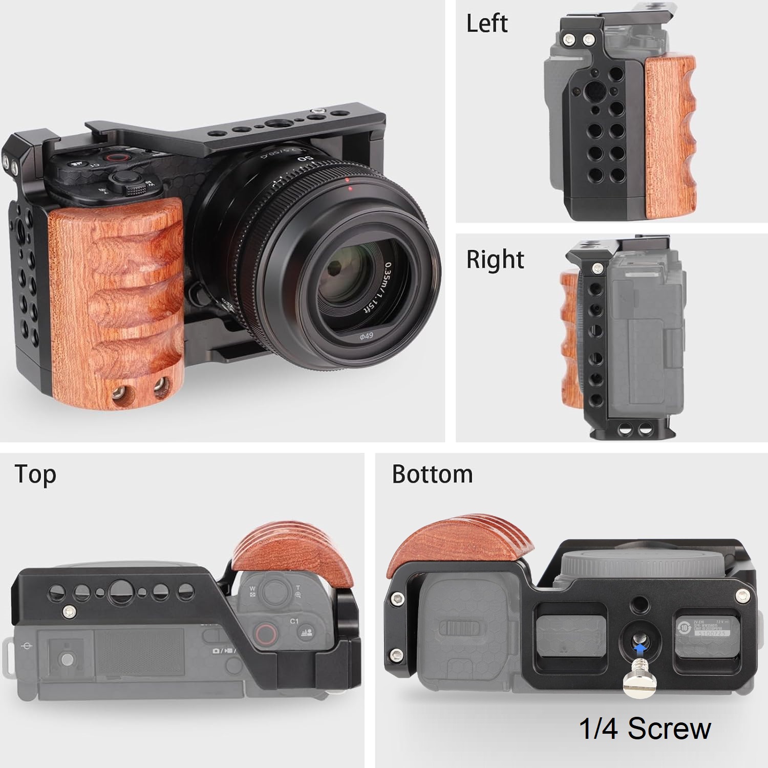 ソニーZV-E10カメラケージ、コールドシュー、1/4インチ - Sony Camera Zv-E10 のレビューと価格