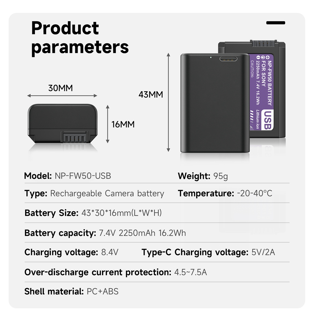 NP-FW 50 NPFW 50 NPFW 50電池、USB - Sony Camera Zv-E10 のレビューと価格